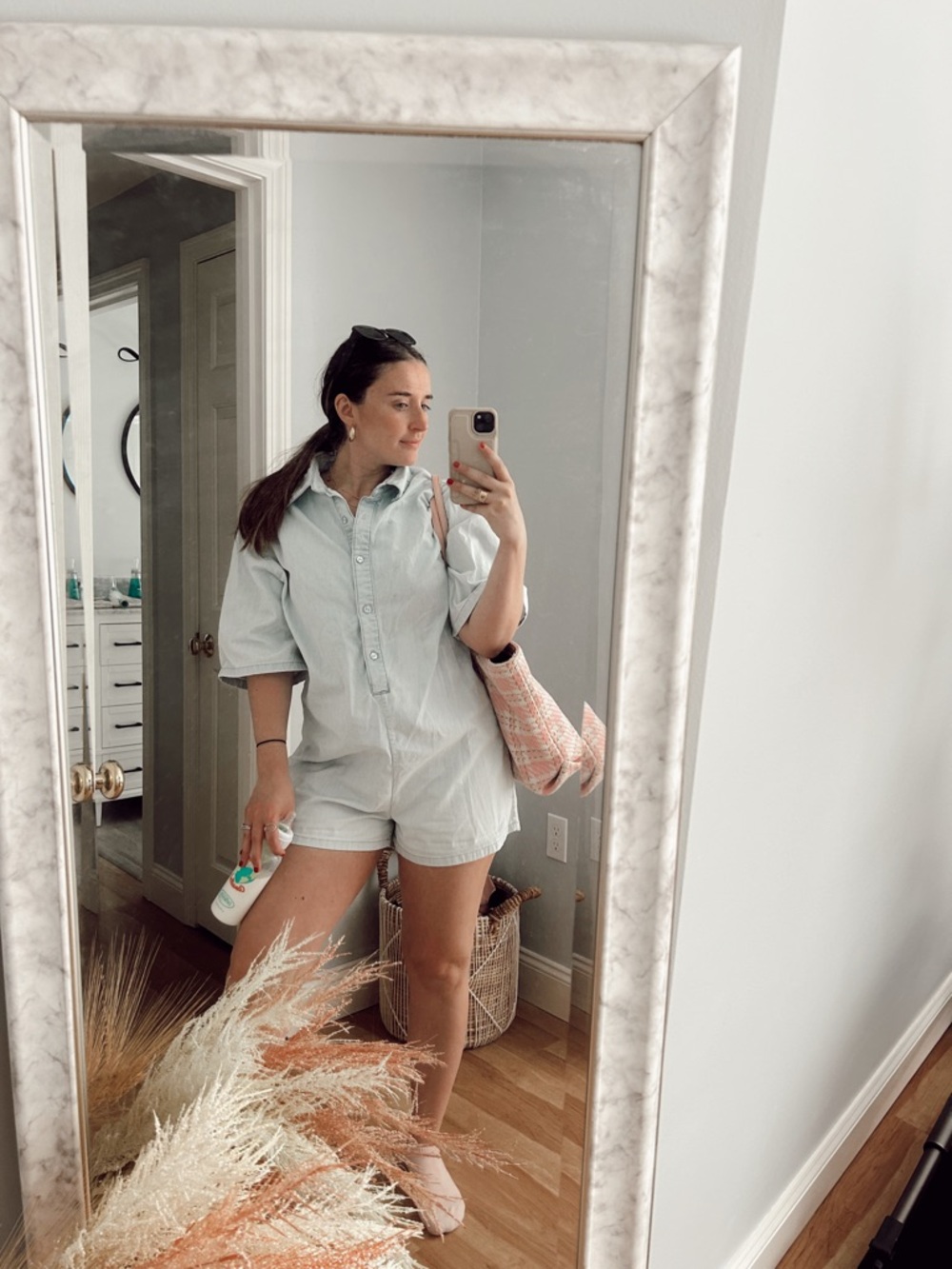 Light Blue Button-Up Romper - Zara